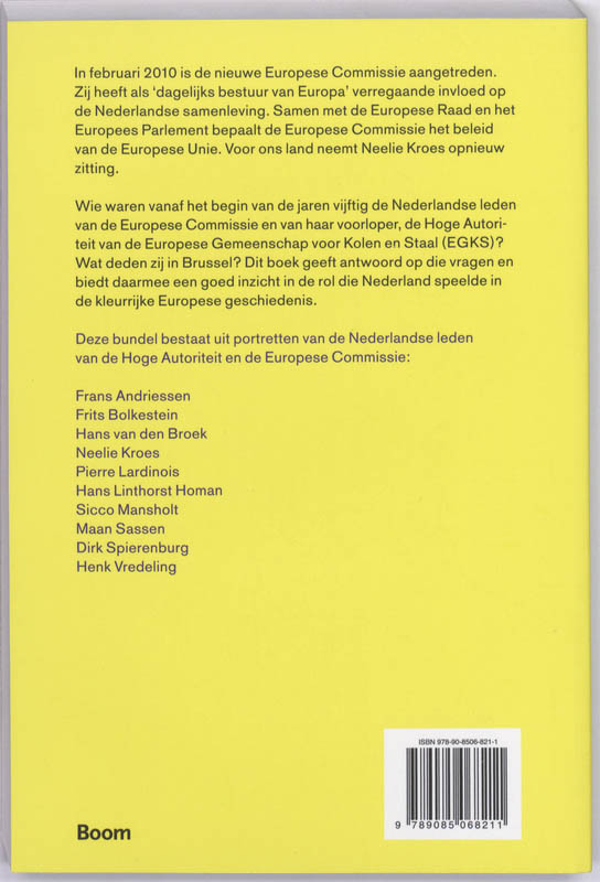 Achterkant van De Nederlandse eurocommissarissen