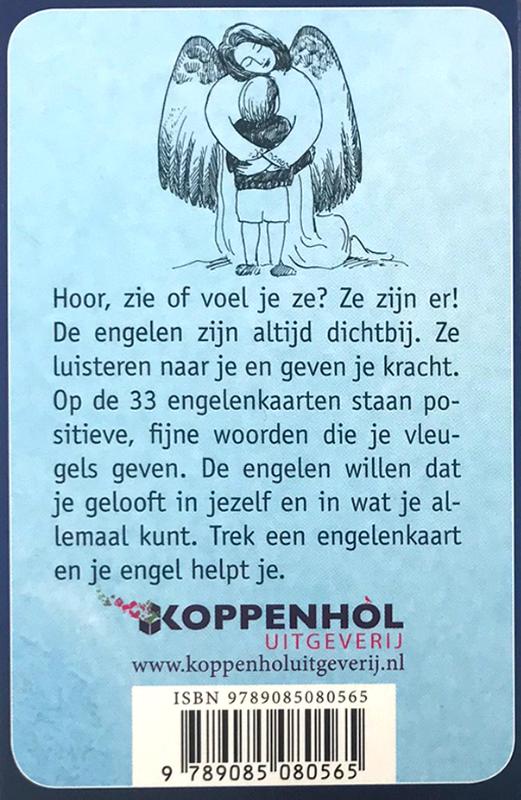 Achterkant van Engelenkaarten voor kinderen