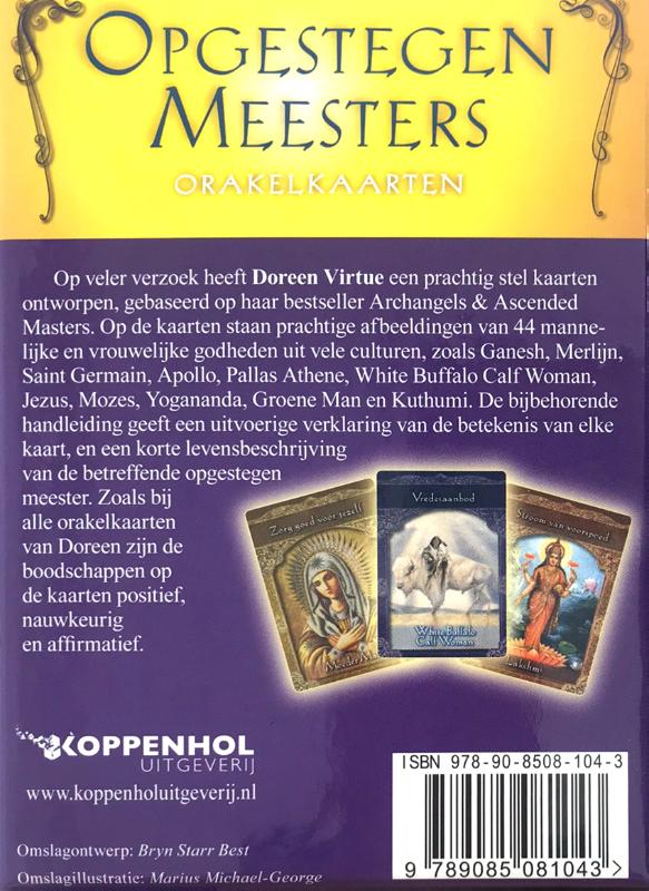 Achterkant van Opgestegen meesters orakelkaarten