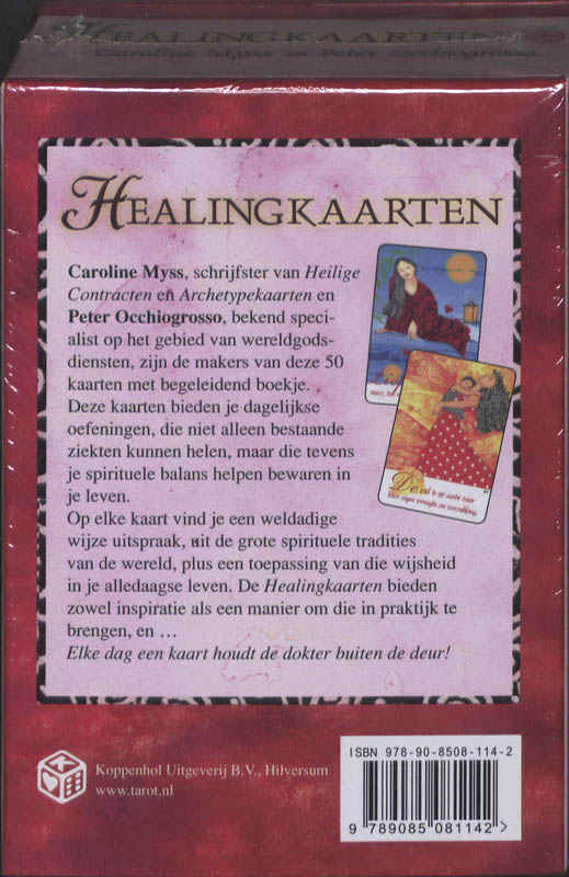 Achterkant van Healing kaarten