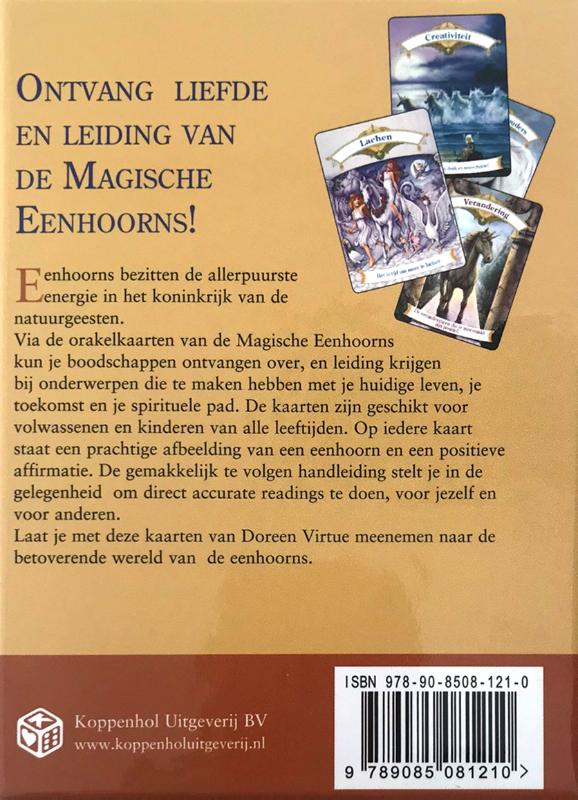 Achterkant van Magische eenhoorns orakelkaarten