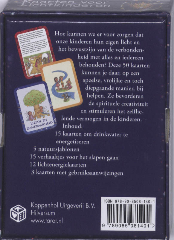 Achterkant van Lichtkinderen kaarten