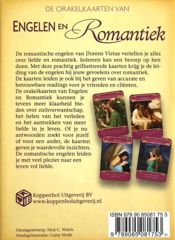 Achterkant van Engelen en romantiek orakelkaarten