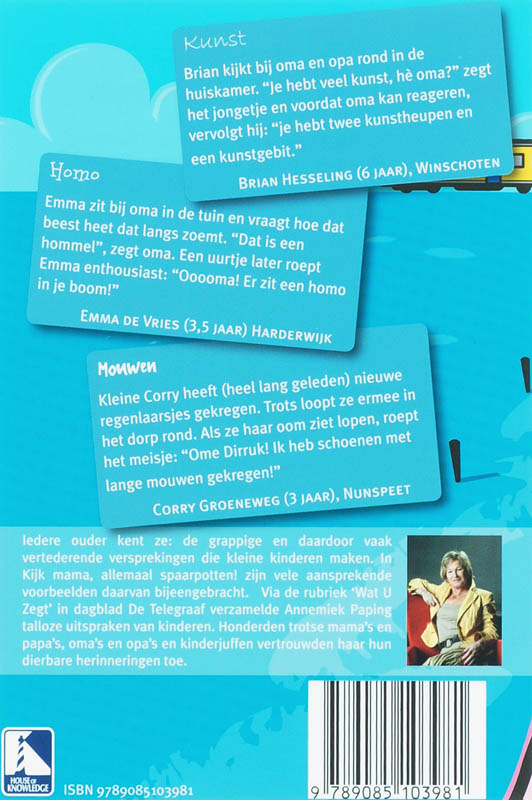 Achterkant van Kijk mama, allemaal spaarpotten