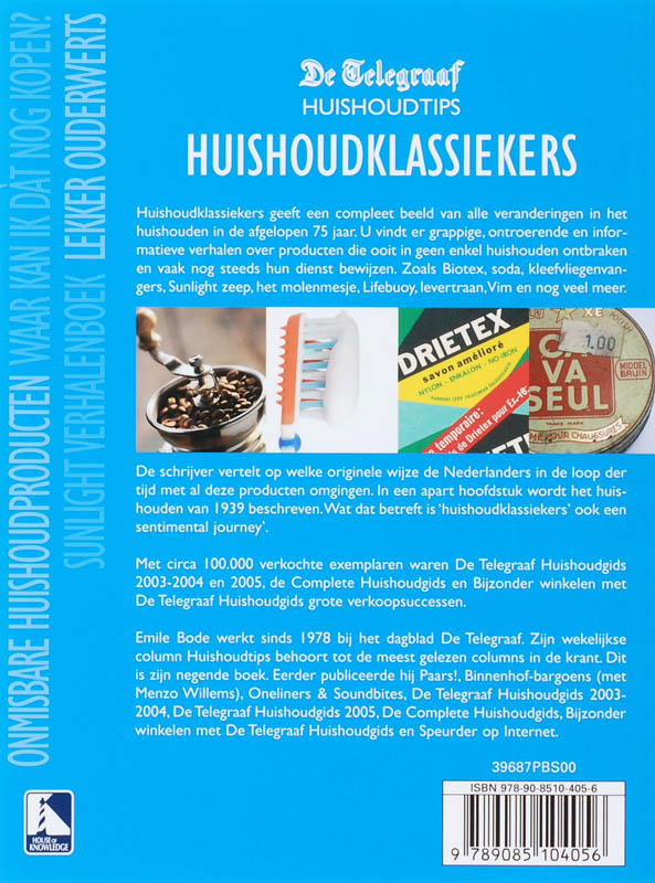 Achterkant van De Telegraaf Huishoudklassiekers