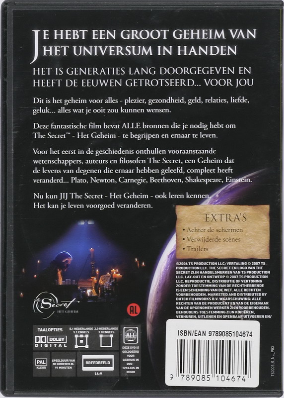 Achterkant van The secret