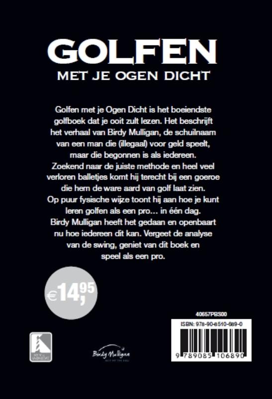 Achterkant van Golfen met je ogen dicht