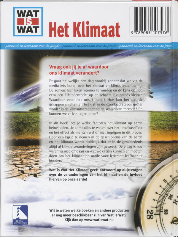 Achterkant van Het klimaat boek