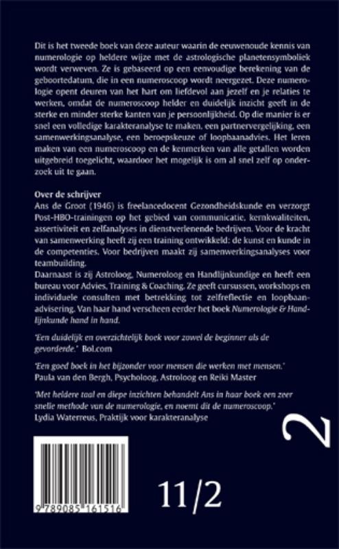 Achterkant van Numerologie praktisch toegepast