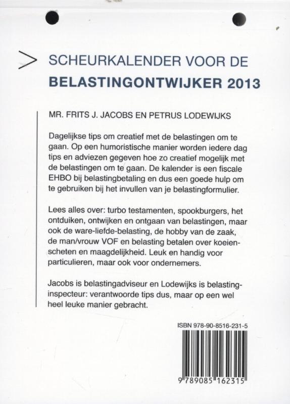Achterkant van 2013