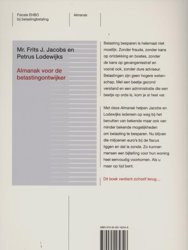 Achterkant van Almanak voor de belastingontwijker