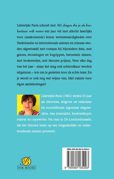 Achterkant van 365 dingen die je als boekenlezer wilt weten