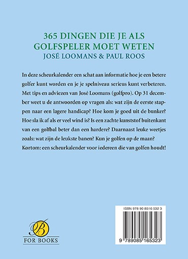 Achterkant van 365 dingen die je als golfspeler moet weten