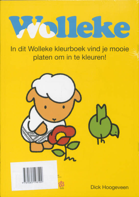 Achterkant van Wolleke - kleurboek 5 ex