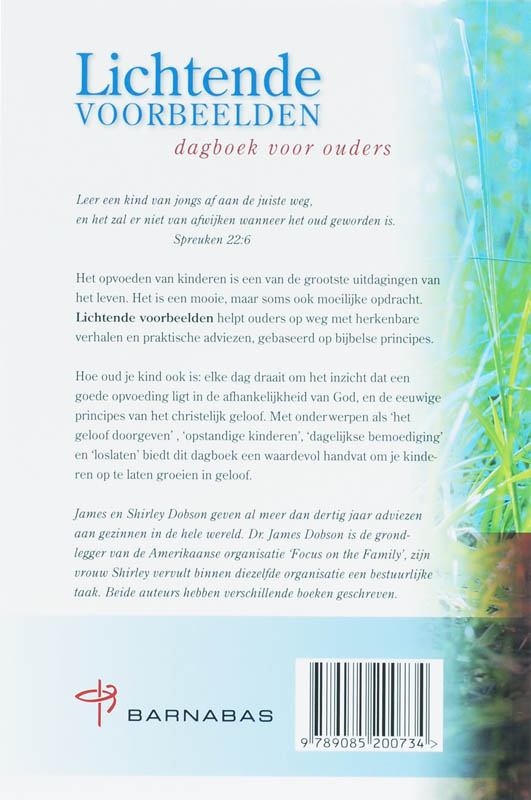 Achterkant van Lichtende voorbeelden