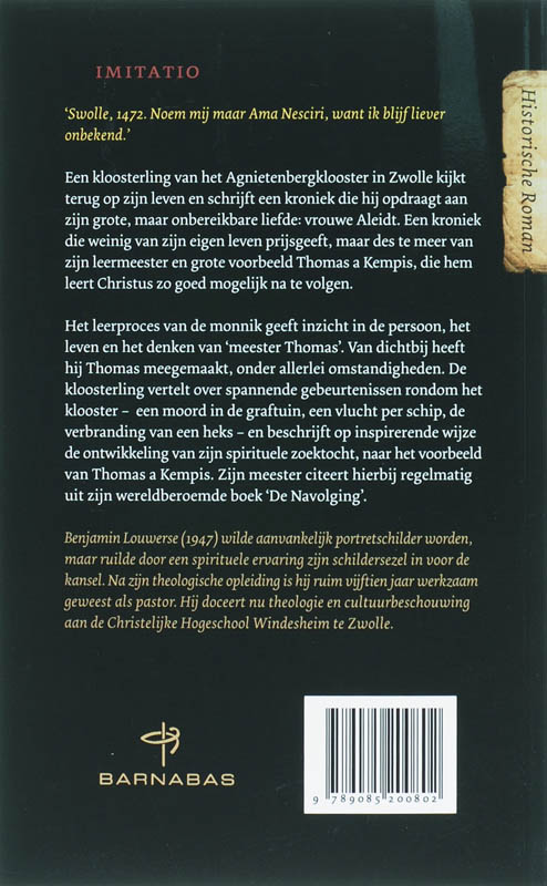 Achterkant van Imitatio