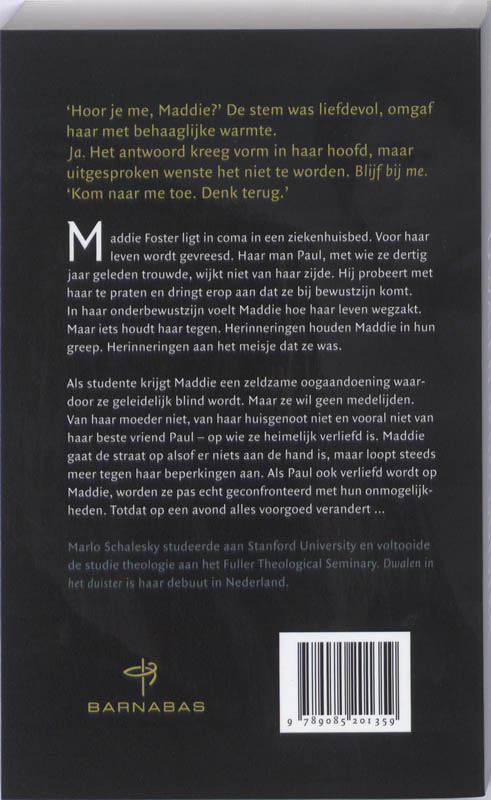 Achterkant van Dwalen in het duister
