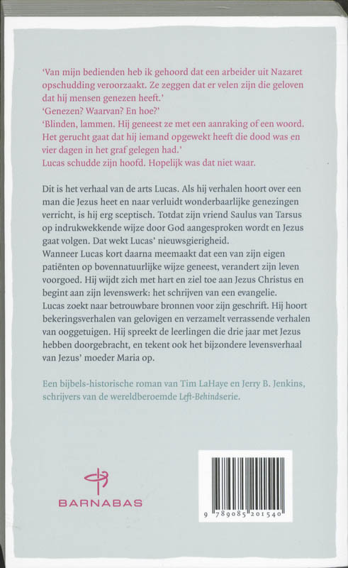 Achterkant van Het verhaal van Lucas