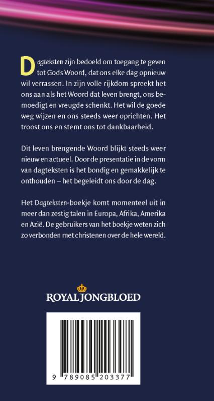 Achterkant van Dagteksten 2022