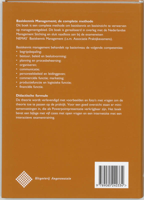 Achterkant van Basiskennis Management
