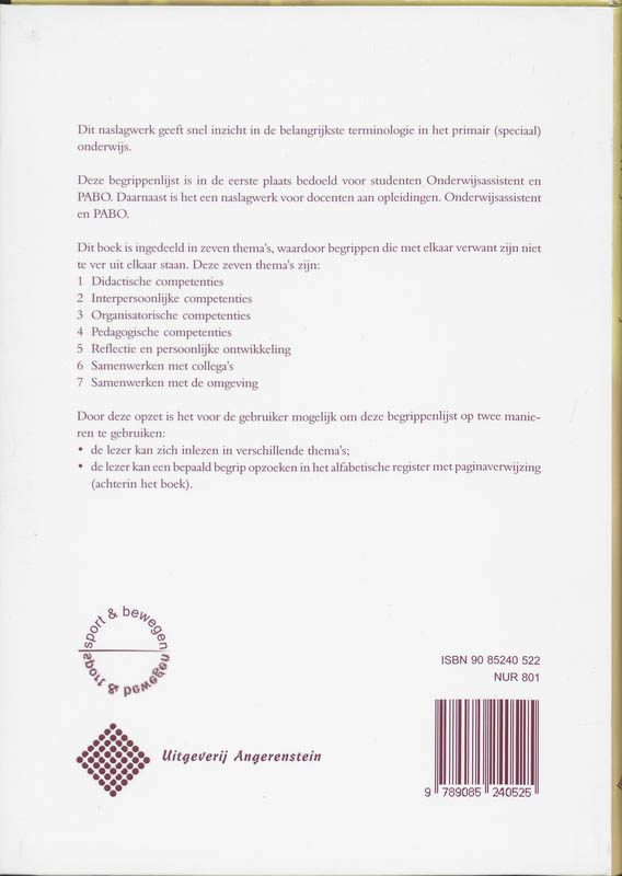 Achterkant van Begrippenlijst Primair Onderwijs
