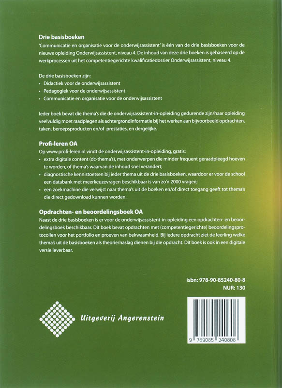 Achterkant van werken in de school OA4