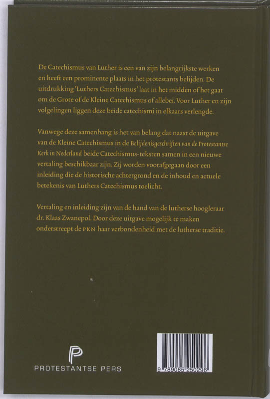 Achterkant van Luthers catechismus
