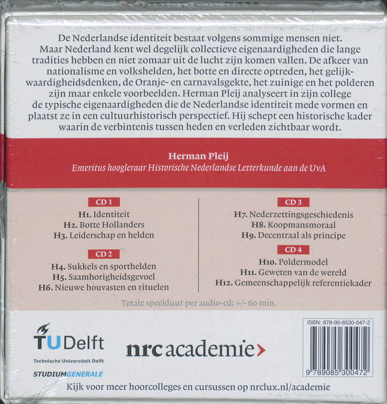 Achterkant van Cultuurgeschiedenis van Nederland