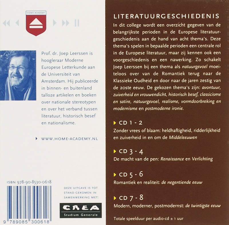 Achterkant van Literatuurgeschiedenis