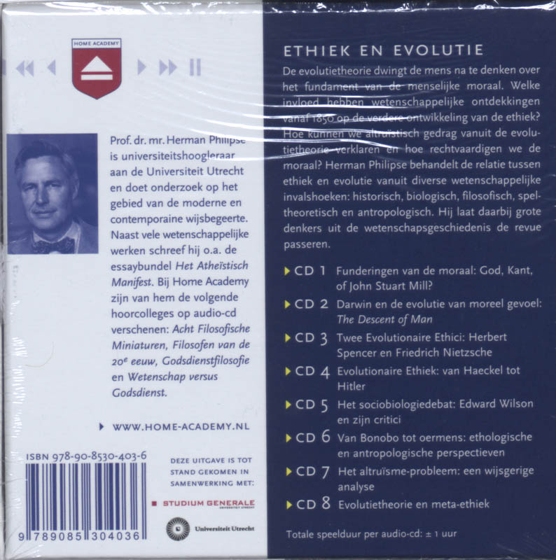 Achterkant van Ethiek en Evolutie