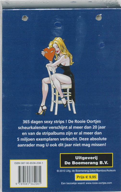 Achterkant van Rooie oortjes scheurkalender 2011