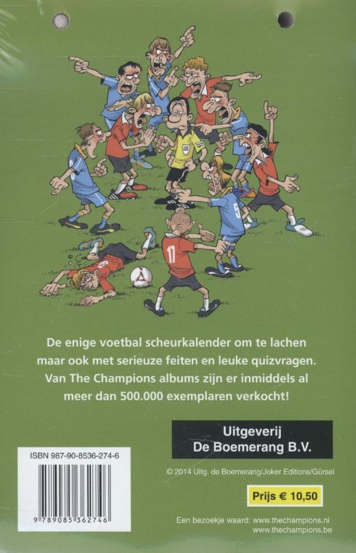 Achterkant van Voetbal scheurkalender