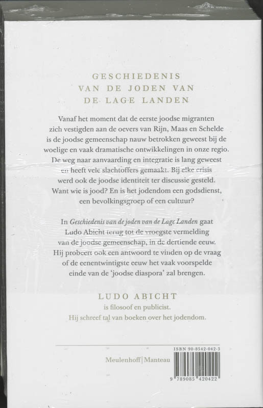 Achterkant van Geschiedenis van de Joden van de Lage Landen