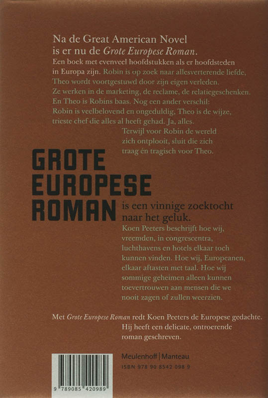 Achterkant van Grote Europese Roman