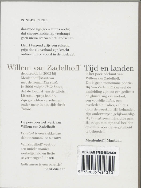 Achterkant van Tijd en landen