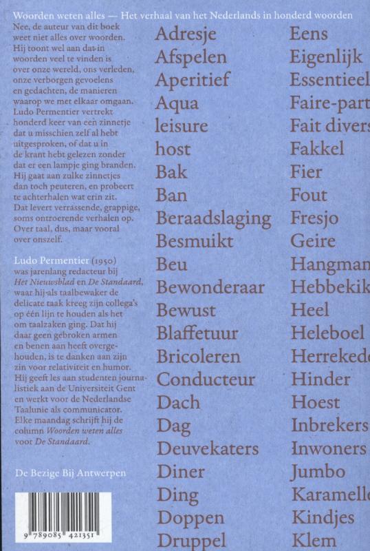 Achterkant van Woorden weten alles