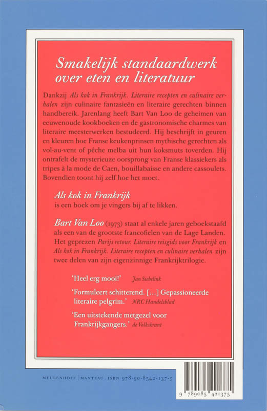 Achterkant van Als kok in Frankrijk