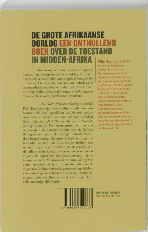 Achterkant van De Grote Afrikaanse Oorlog