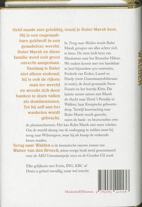 Achterkant van Terug naar Walden