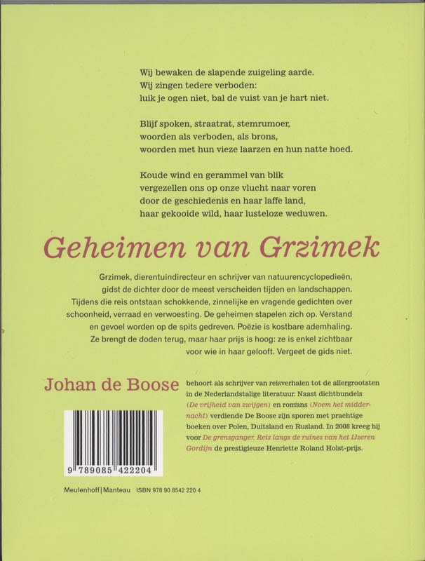 Achterkant van Geheimen van Grzimek