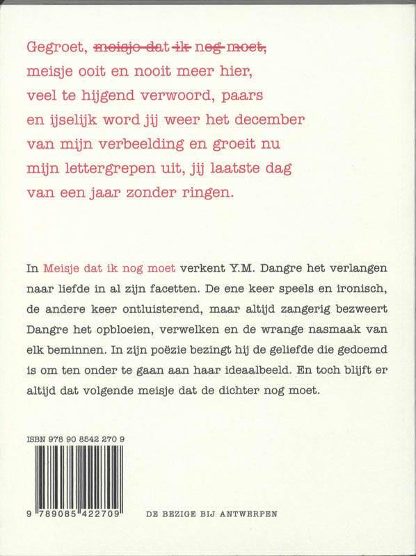 Achterkant van Meisje dat ik nog moet