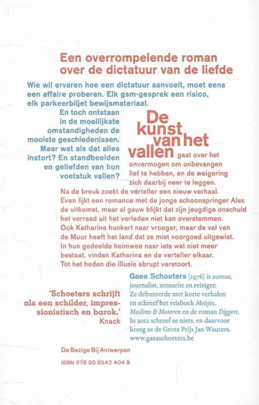 Achterkant van De kunst van het vallen