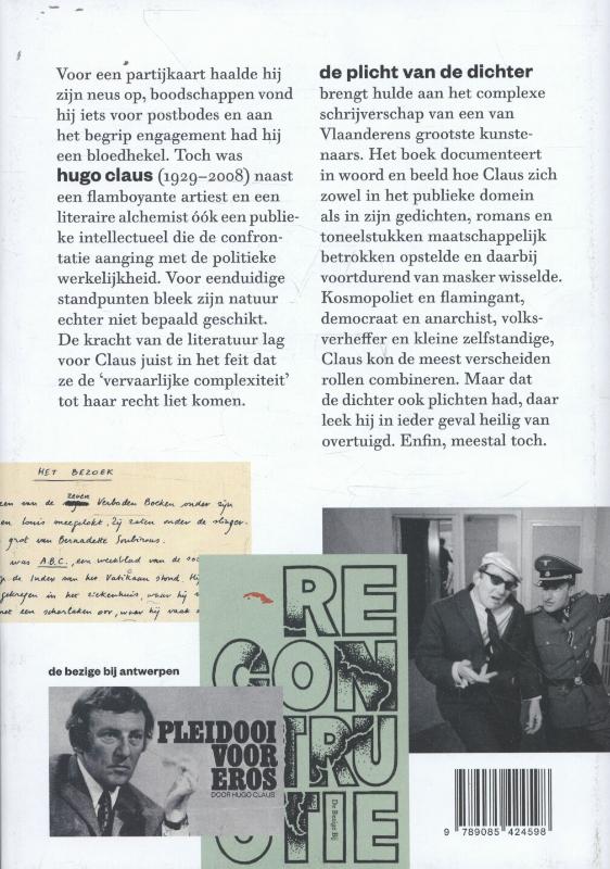 Achterkant van De plicht van de dichter