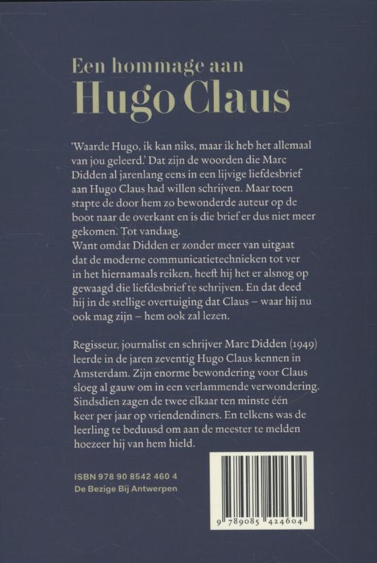 Achterkant van Hugo Claus