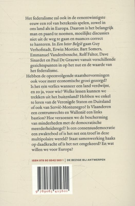 Achterkant van Een beter Belgie