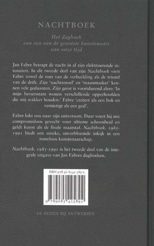 Achterkant van Nachtboek 1985-1991