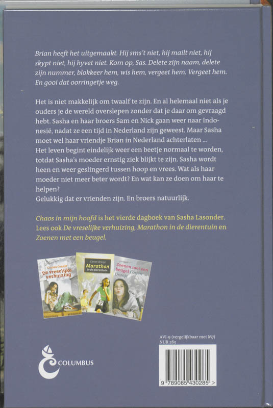 Achterkant van Chaos in mijn hoofd