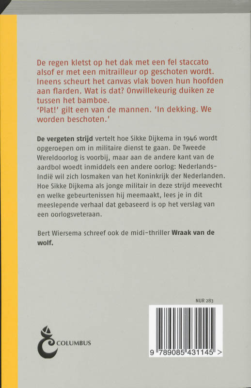 Achterkant van De vergeten strijd