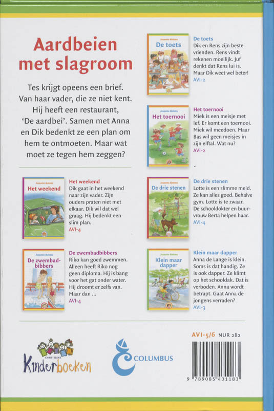 Achterkant van Aardbeien met slagroom