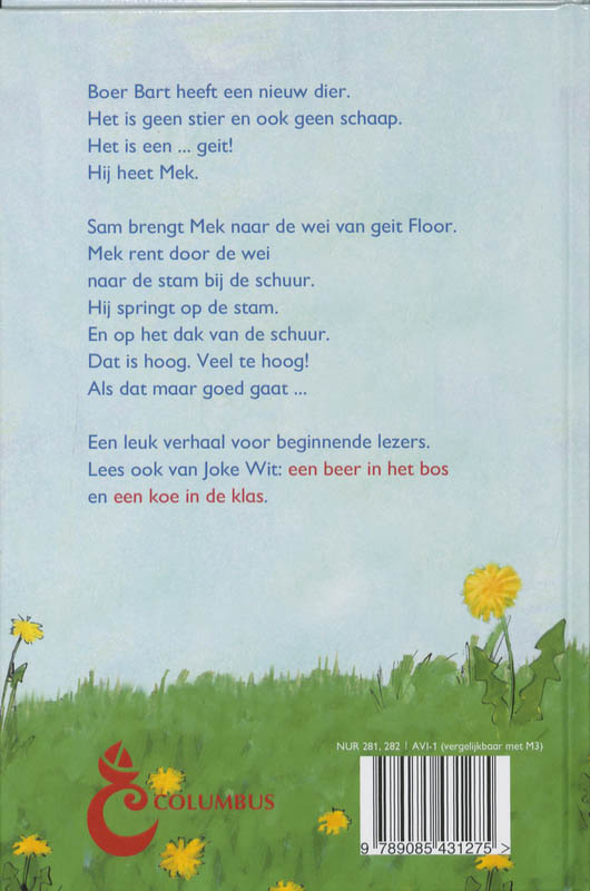 Achterkant van een geit in het gips